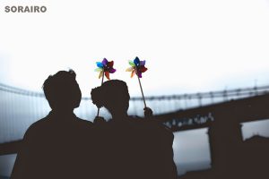 明石海峡大橋の近くで自由な和装撮影を