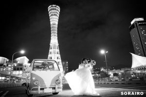 大阪・神戸の街並でウェディングフォトを