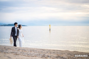 淡路島｜あわじ花さじきと慶野松原海岸の2ヶ所で行う洋装前撮り写真撮影