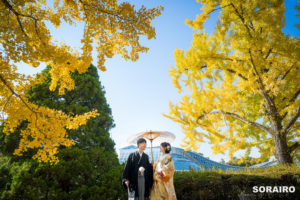 京都｜東山と紅葉に染まる森の2ヶ所で行う和装ロケーション前撮り撮影
