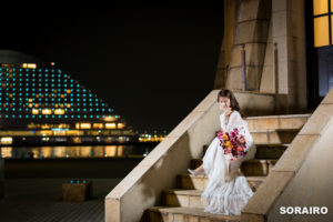 神戸｜イルミネーション灯る旧居留地とハーバーランドで行う洋装前撮り写真撮影